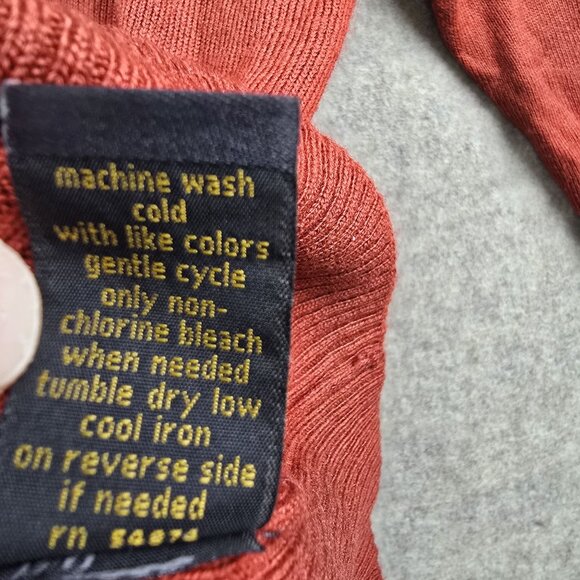 Outback Red Womens Crochet Yoke Sweater Rust Red Medium Acrylic Pullover Knit - Picture 6 of 8